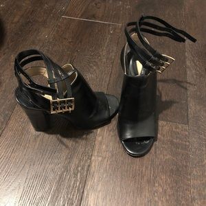 Michael Kors Black Leather Sandals